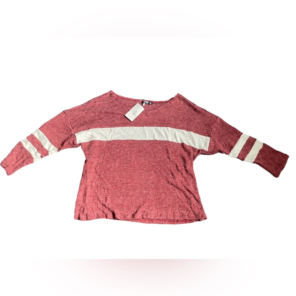 Yoins Color Block V Neck Long Sleeve Sweater size XL